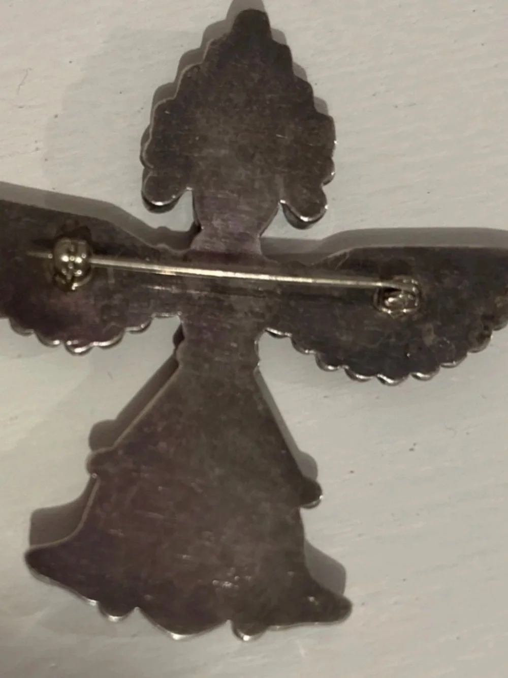 Native American Early Vintage Zuni Bowman Paywa Sterling Knifewing Pin Brooch